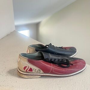 Linds‎ Black Red White Rental Bowling Shoes Men's Sz 8 Lace Up